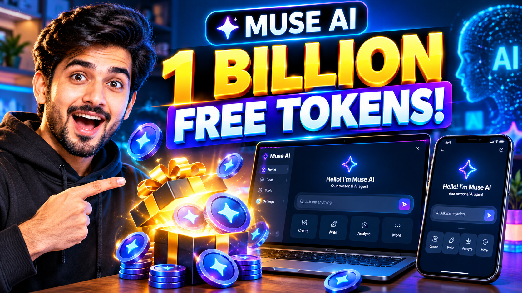 Muse AI 1 Billion Free Tokens Redeem Code & Guide